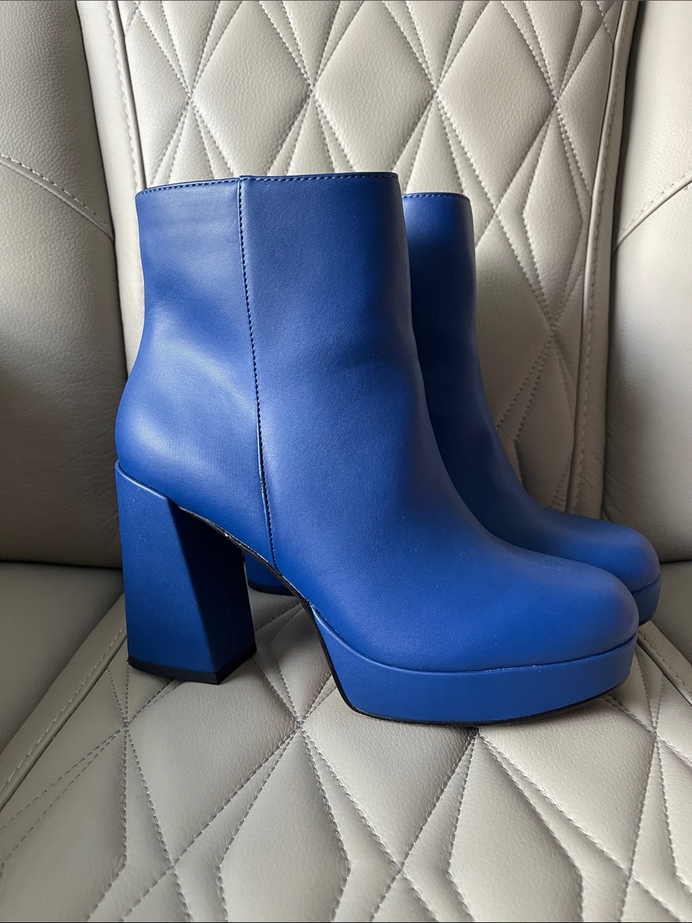 Jessica Simpson Royal Blue Platform Block Heel Booties